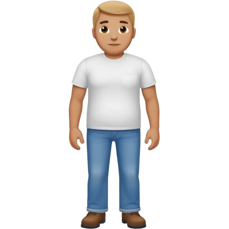 tall, stocky man wearing T-shirt and jeans emoji