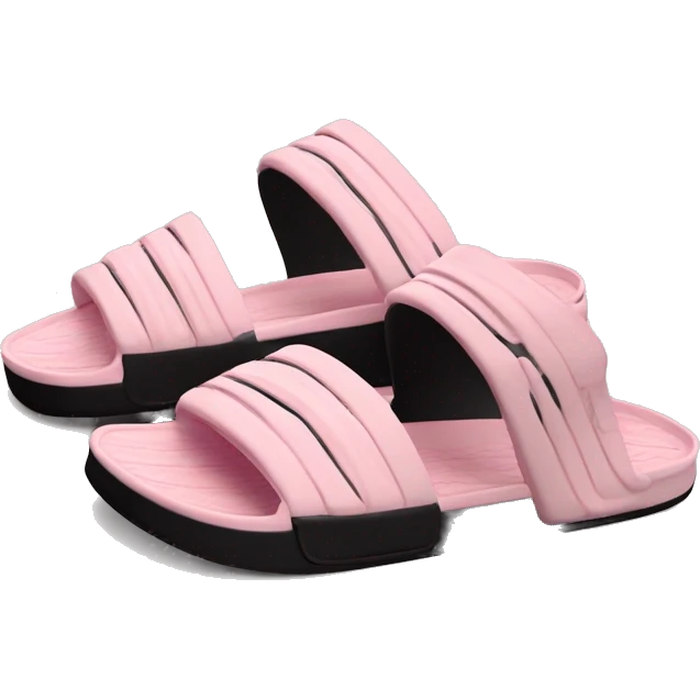 adidas adilettes sandals comfort pink cloud and black emoji