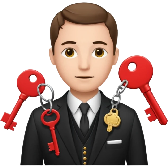 Official with Clusters of Keys Around Their Necks emoji