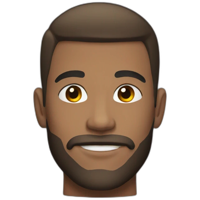 Muscle teen guy with facial hair emoji