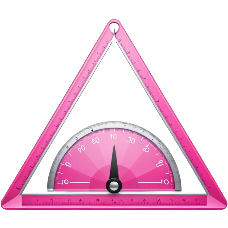 mac os icon, protractor, triangle, ruler, measures, pink emoji