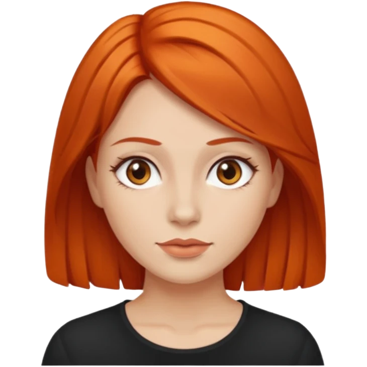 hazme la mima mujer del pelo naranja pero el color del pelo mas oscuro emoji