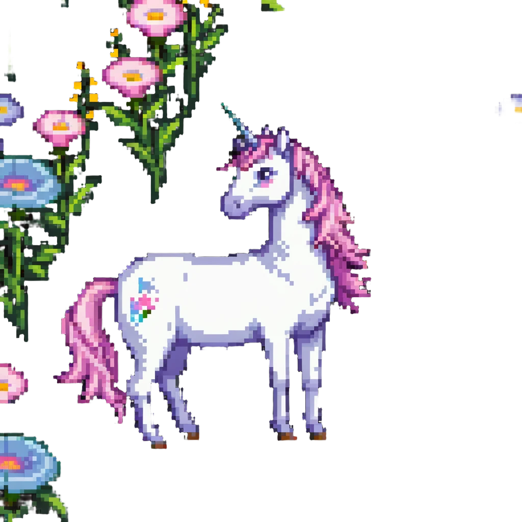 unicorn in a field of flowers emoji