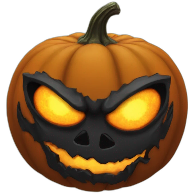 Blackfire pumpkin head with demon eyes emoji