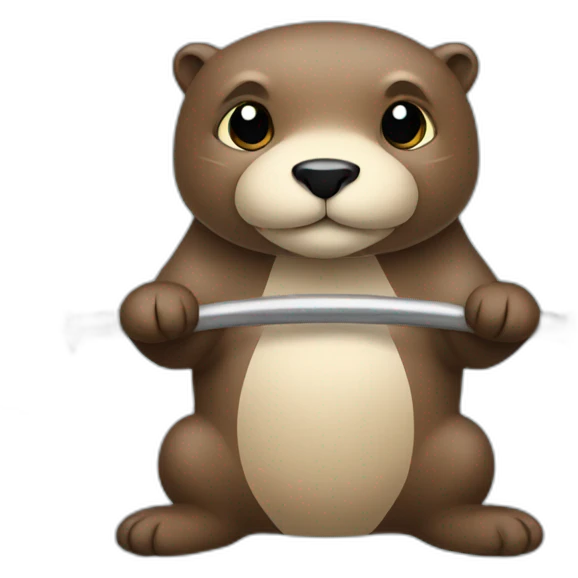 training otter with weights emoji