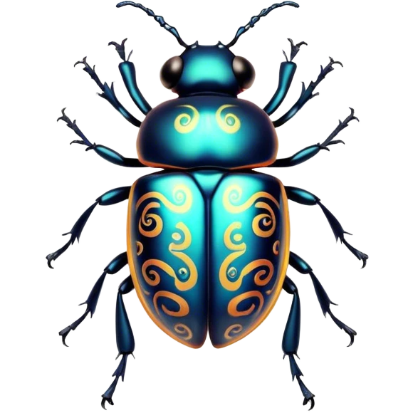 Cinematic Cheeky Beetle Portrait Emoji, Head tilted dramatically with an exaggeratedly shocked expression, featuring a compact, shiny body with wide, comically expressive eyes full of playful disbelief and subtly animated, ornate patterns, Simplified yet hilariously expressive features, highly detailed, glowing with a slightly sassy reflective glow, high shine, dramatic yet playful, stylized with an air of cheeky insect mischief, soft glowing outline, capturing the essence of a meme-worthy beetle that looks ready to scurry its way into viral fame! emoji