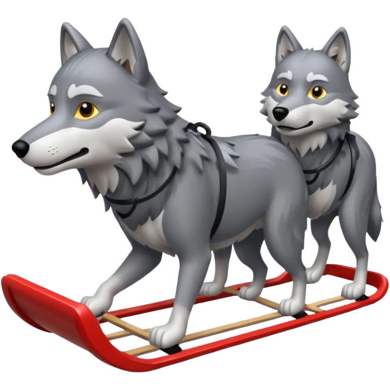 wolves pulling sled emoji