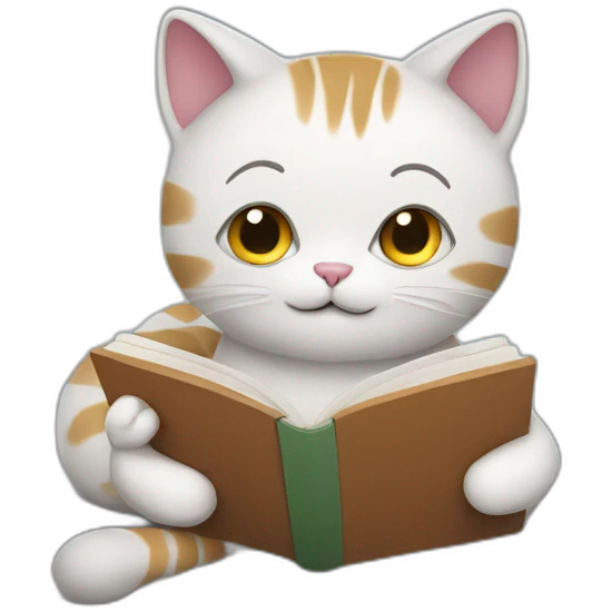 cat chilling with a book emoji
