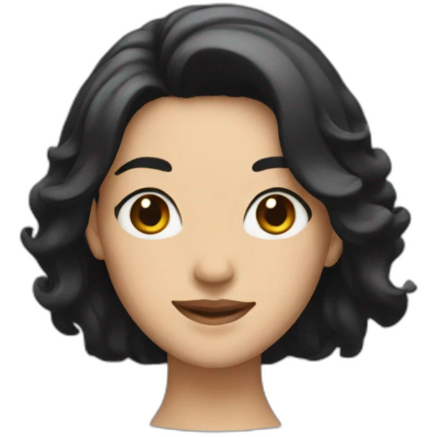 A woman with black hair, Happy  emoji