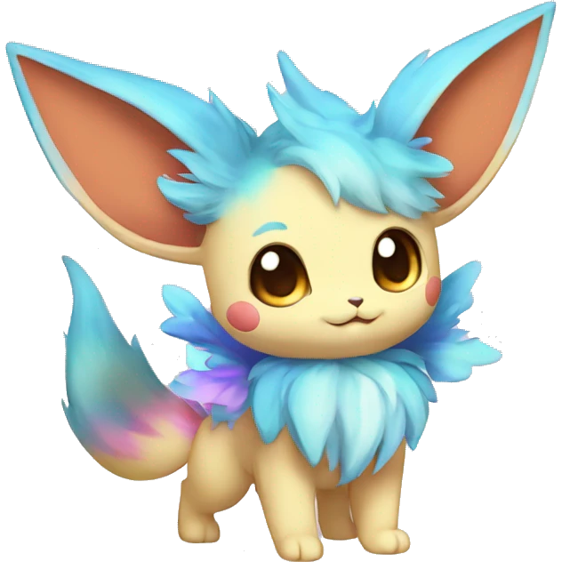 Colorful Kawaii Eeveelution-Cute-Pokémon-fusion full body emoji