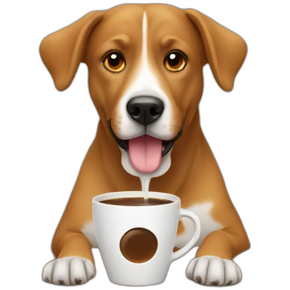 dog drinks coffee emoji