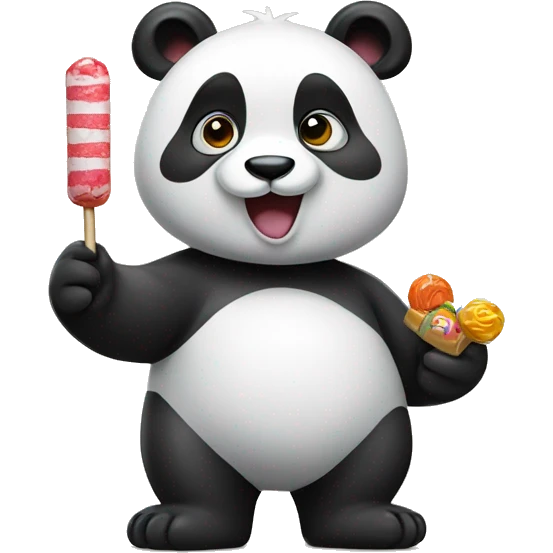 panda giving candy emoji