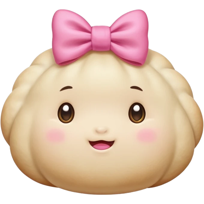 create a baby dumpling with a pink bow emoji