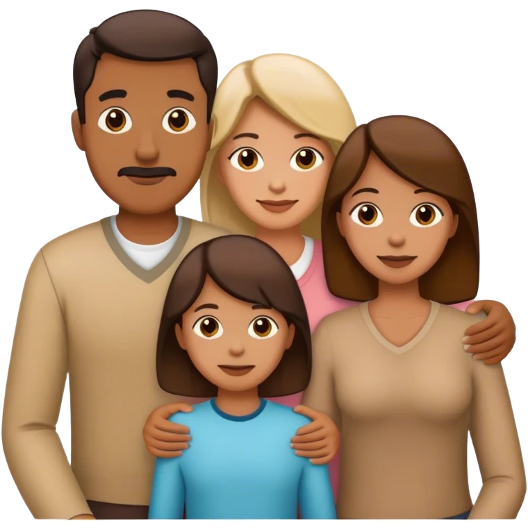 a son dad mom and daughter hanging out emoji
