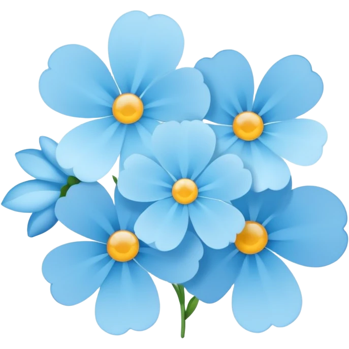 light blue flowers  emoji