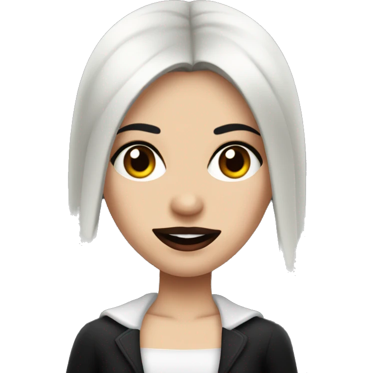 Menina gótica de franja vampira emoji