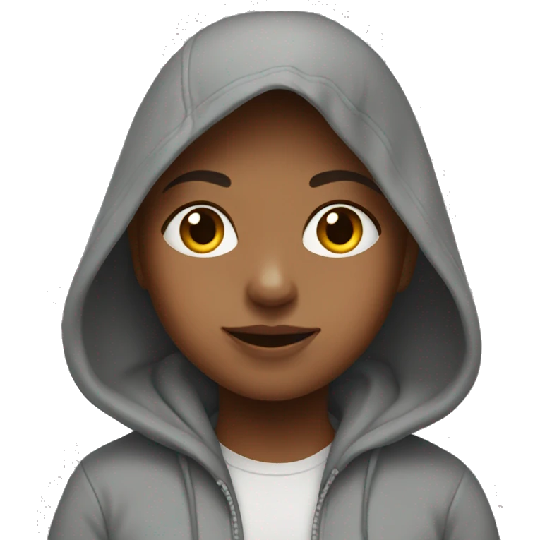 Girl wearing a grey hoodie emoji