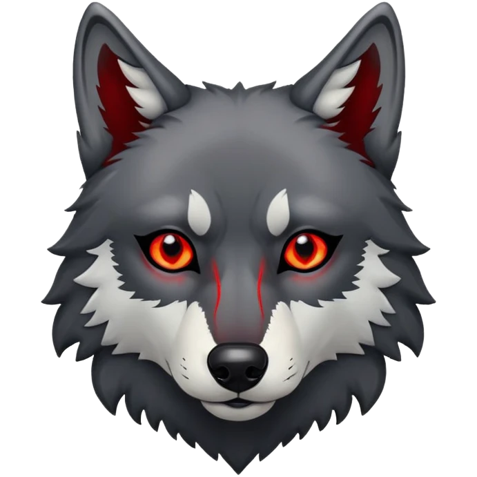 Wolf Black fur, red eyes  emoji