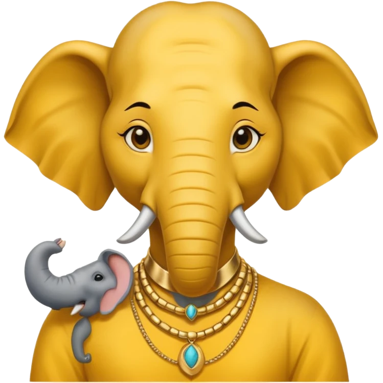 A human with a elephant head that is yellow emoji