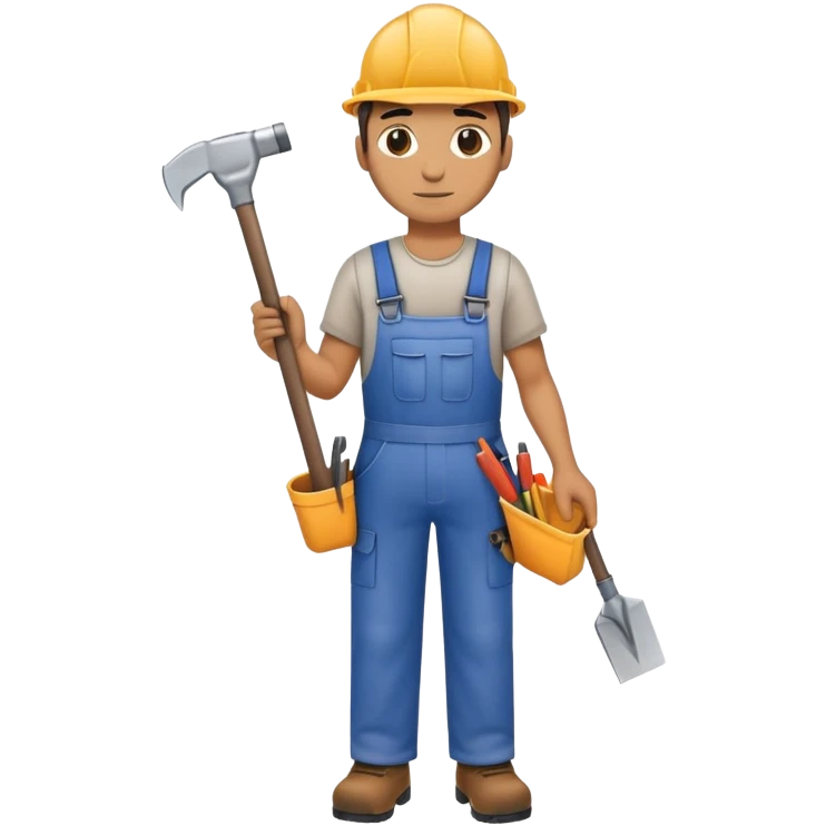 full body labour worker carrying tools emoji