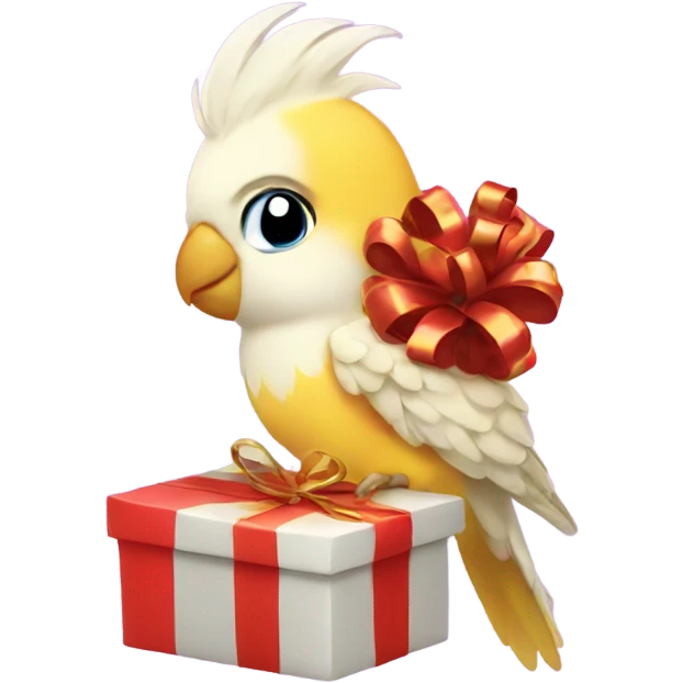 cockatiel holding gift emoji
