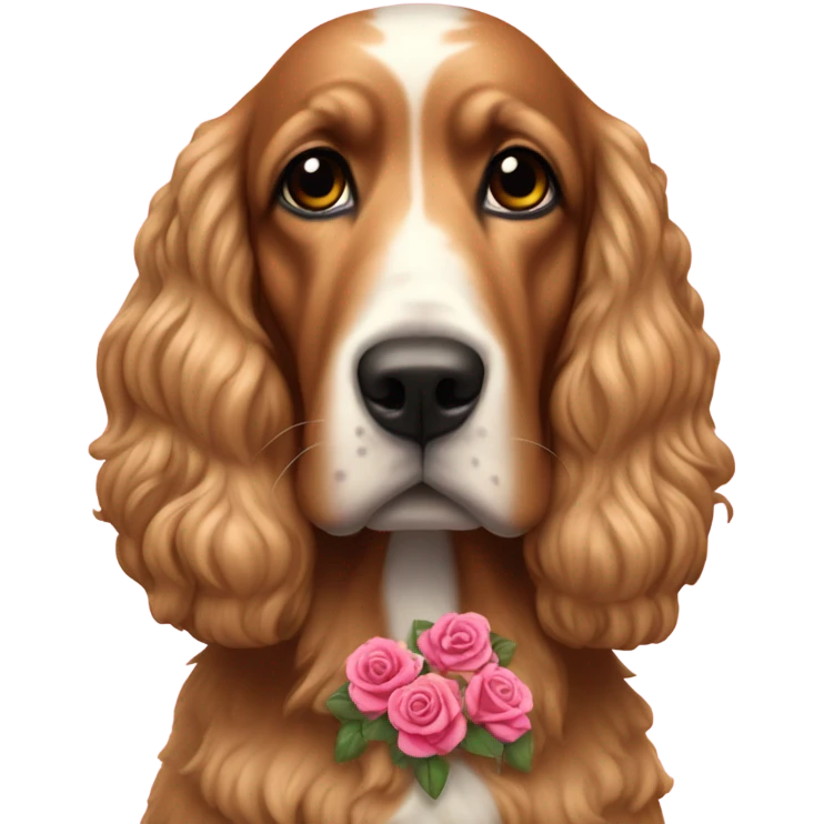Cockers con corbatas rosadas emoji
