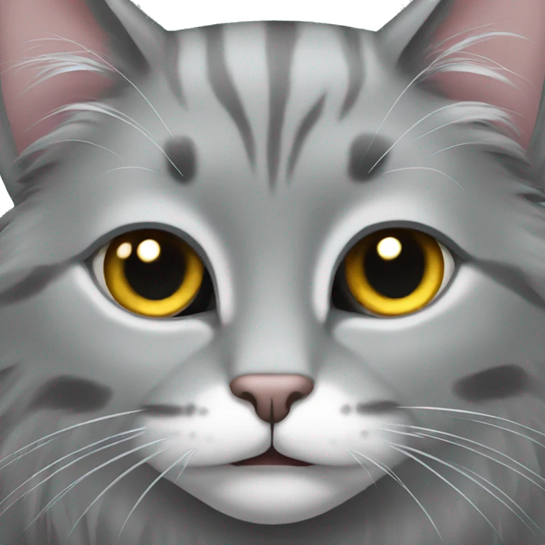 Gray long hair cat emoji