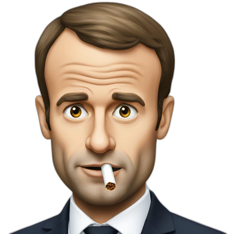 Emmanuel Macron qui fume une cigarette  emoji