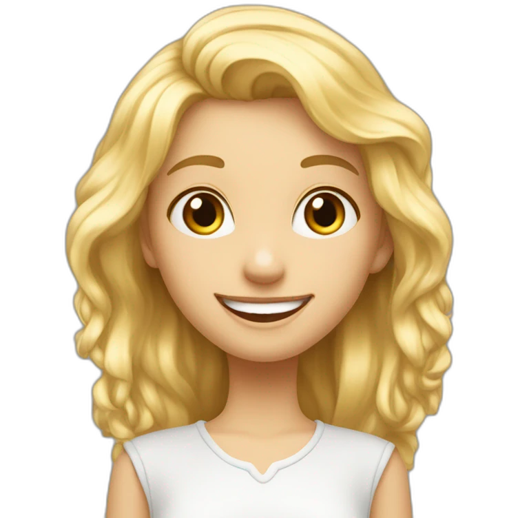 uen fille blonde avec des ailes dans le dos et un jolie sourire emoji