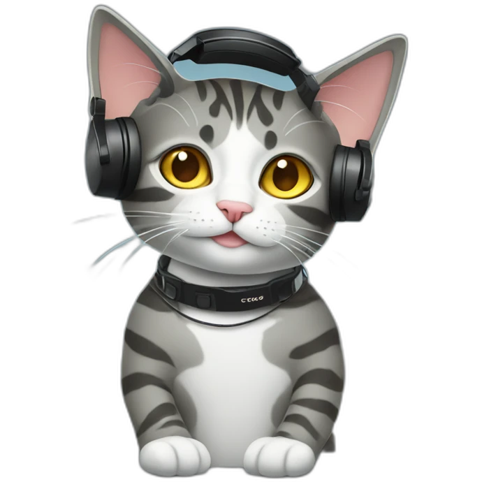 DJ cat with turntable emoji