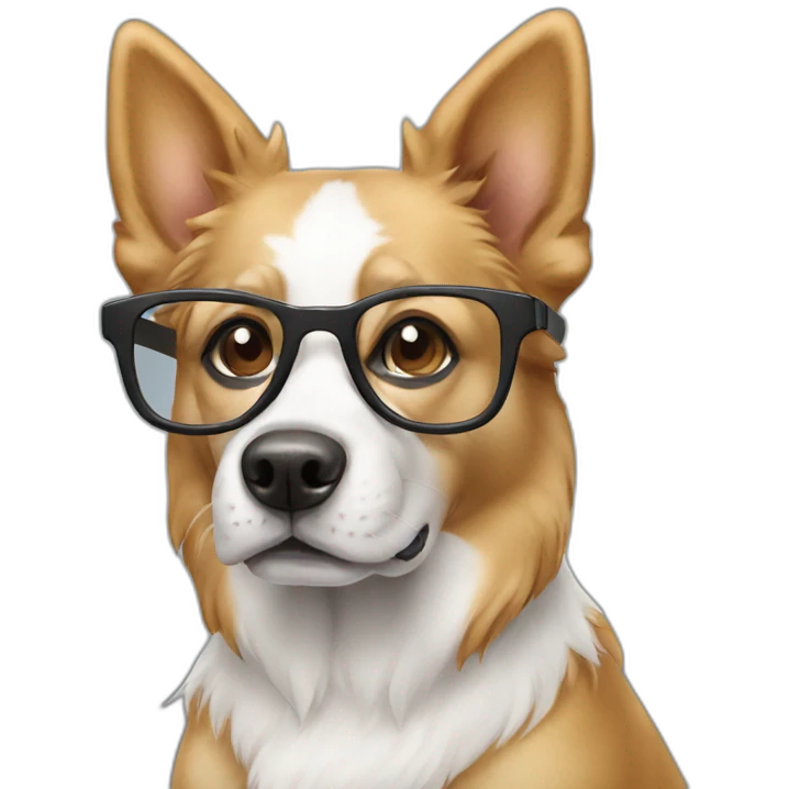 dog white whith glasses emoji