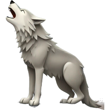 wolf howling at moon on hill  emoji