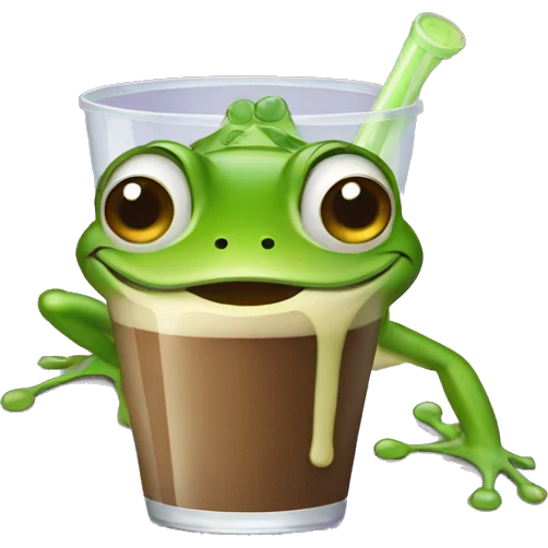 frog drinking grimace shake emoji