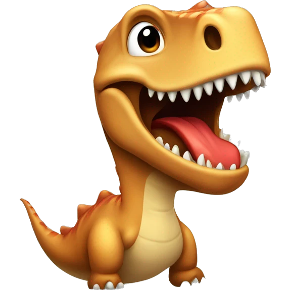 Un dinosaurio lanzando un beso, mientras tiene un moño en su cabeza emoji