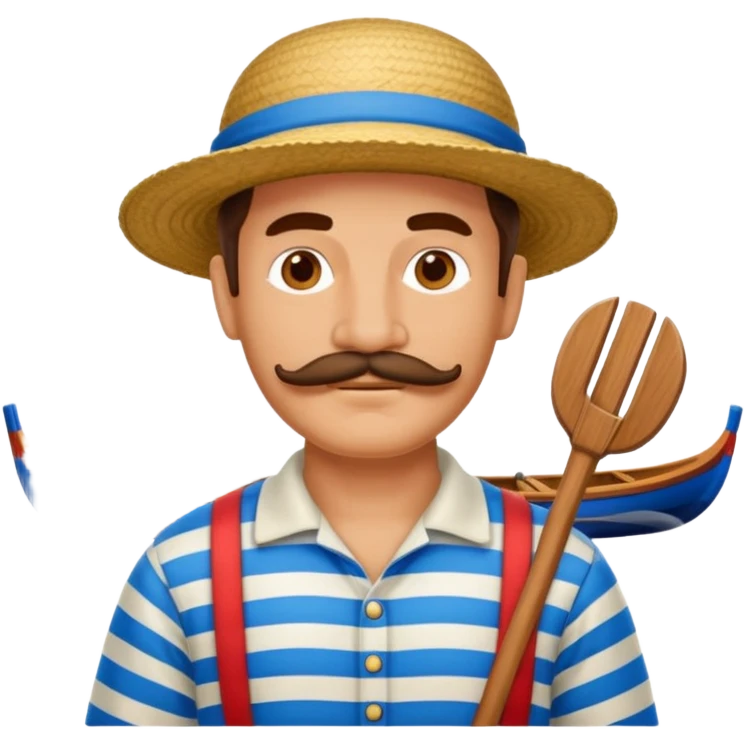 venetian gondolier with mustache, no rows emoji