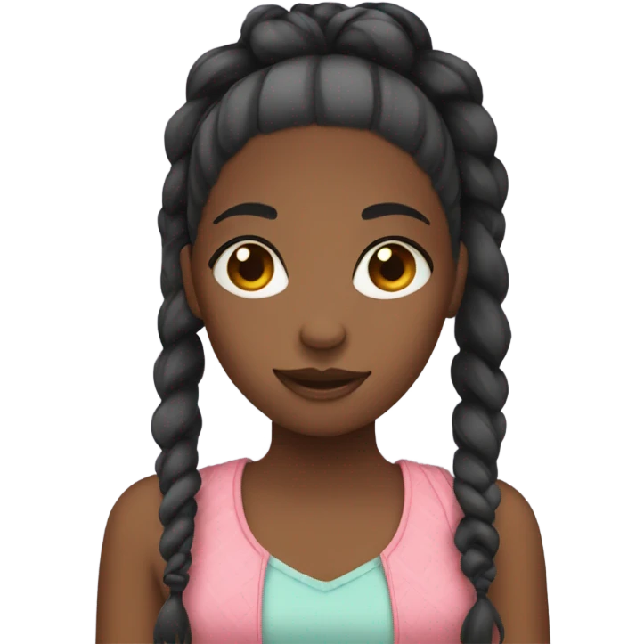 black girl with braids emoji