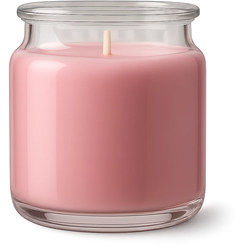 pink candle in a glass jar, elegant emoji