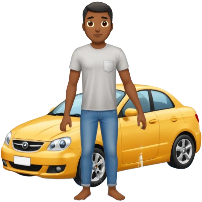 car washer black man with car  emoji