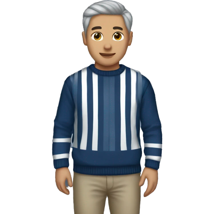 dark blue and white striped sweater emoji