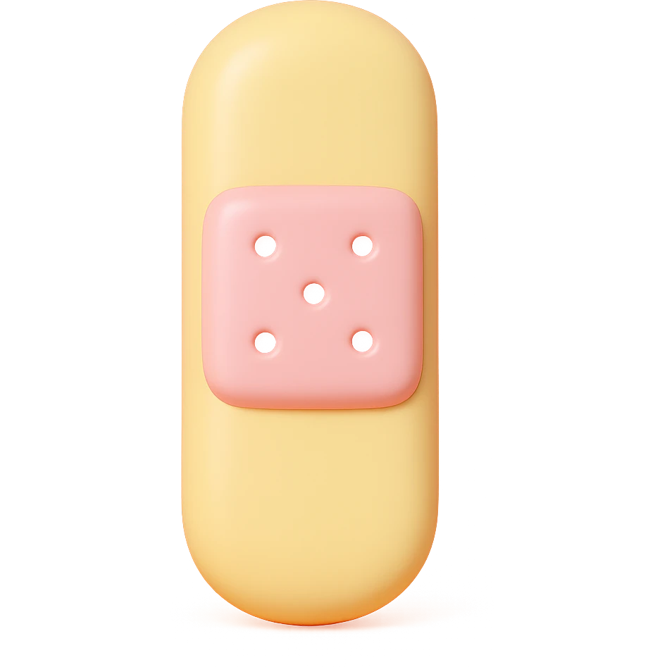 bandage, vinyl figure style, collectible look emoji