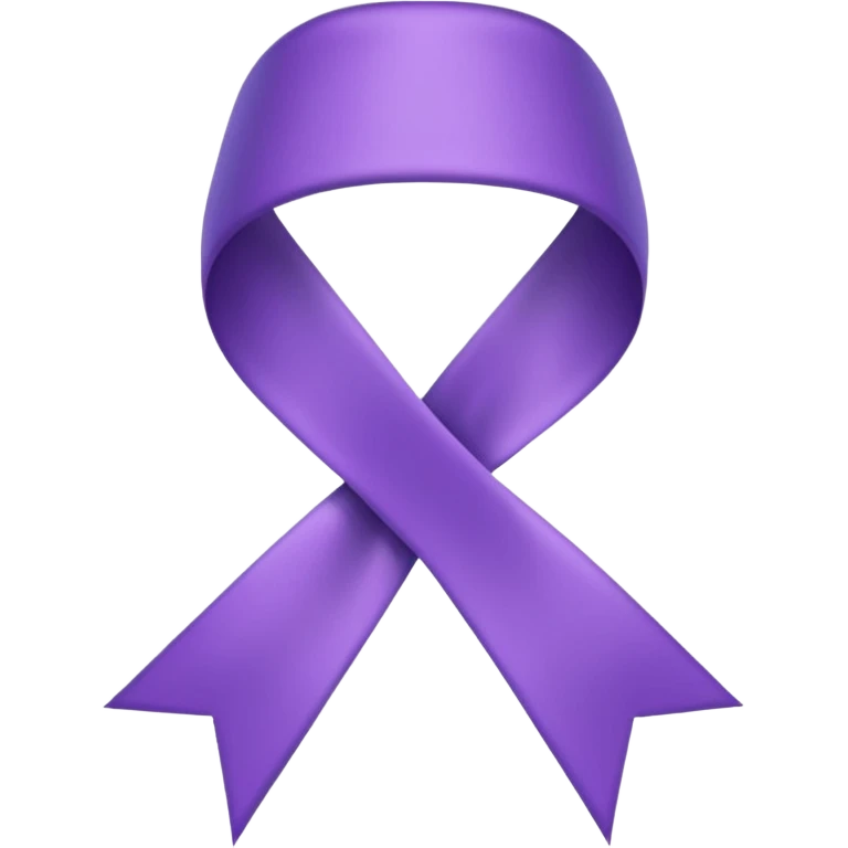 Purple ribbons for pancreatic cancer emoji