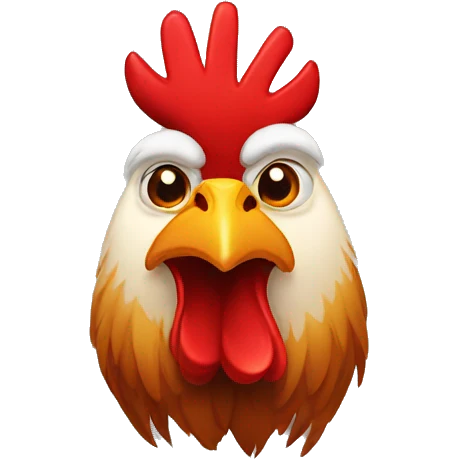 Rooster with big lips emoji
