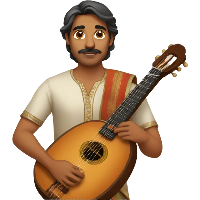 indian man with veena emoji
