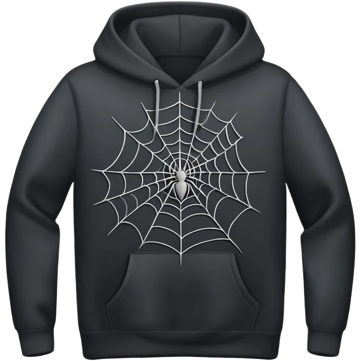 grey spider web on a black hoodie emoji
