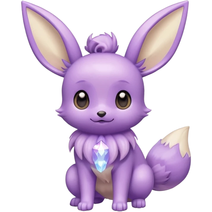 Kawaii Shiny Pastel Violet Lavender Eevee Full Body emoji