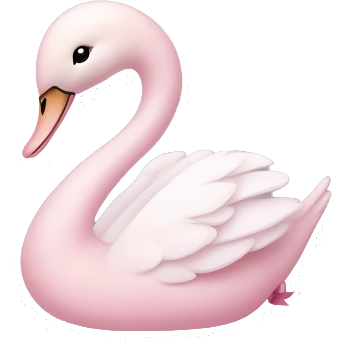 Pastel pink swan with light pink bow emoji