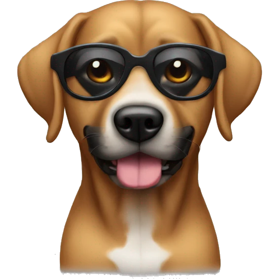 Perro con gafas negras  emoji