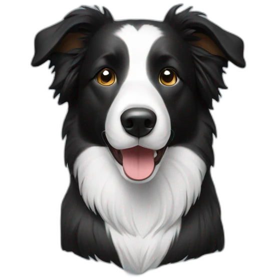 meditating black border collie dog emoji