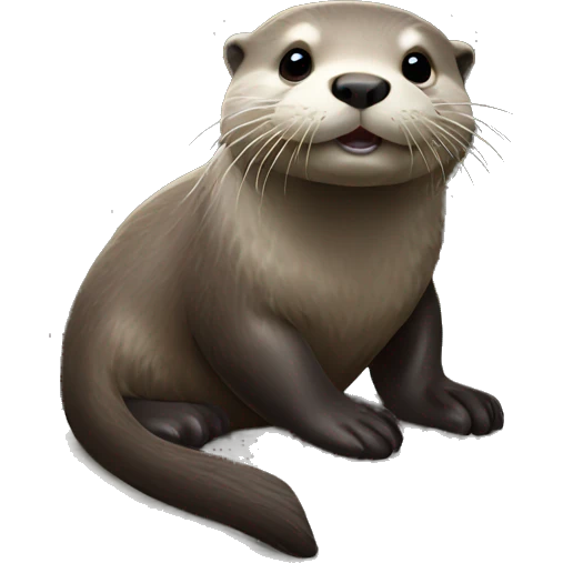 Otter with a rock emoji