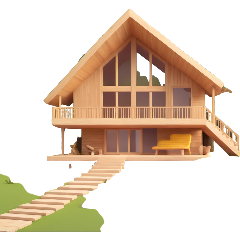 contemporary forest house with natural materials and integrated into woodland setting emoji